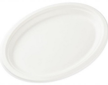Talerze talerzyki talerz owalny z trzciny cukrowej 26/19 biały 1szt