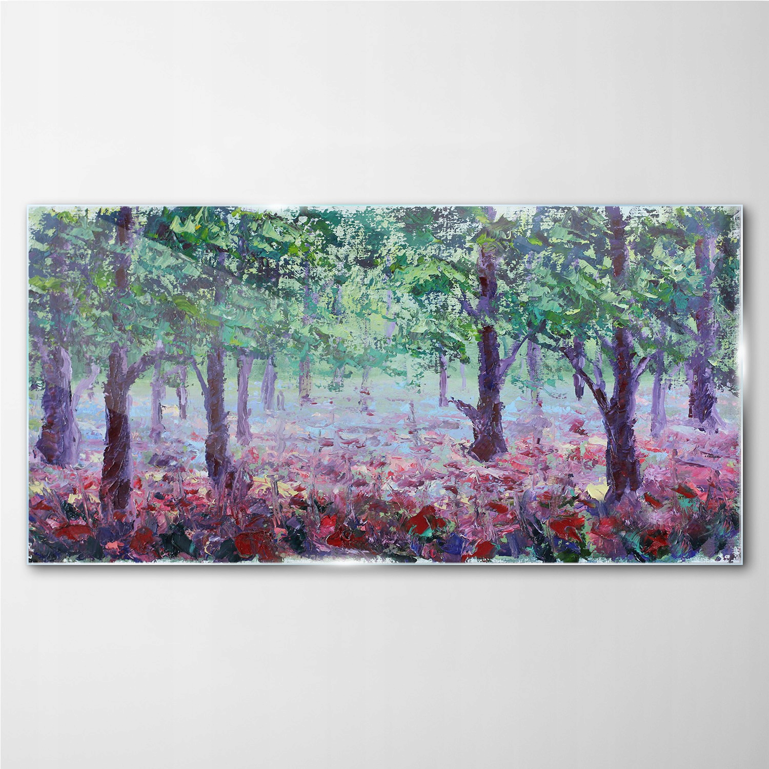 

Obraz szklany na ścianę Las kwiaty maki 100x50 cm