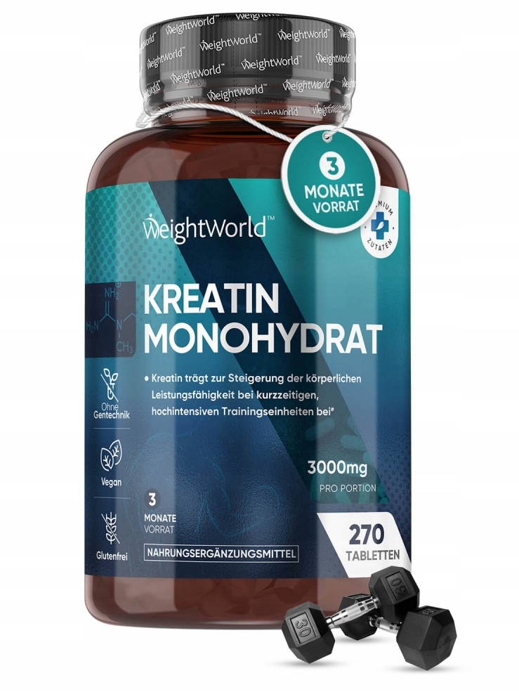 Kreatin – 1000 mg v 1 tabletě – 270 tablet – Creatine Monohydrate