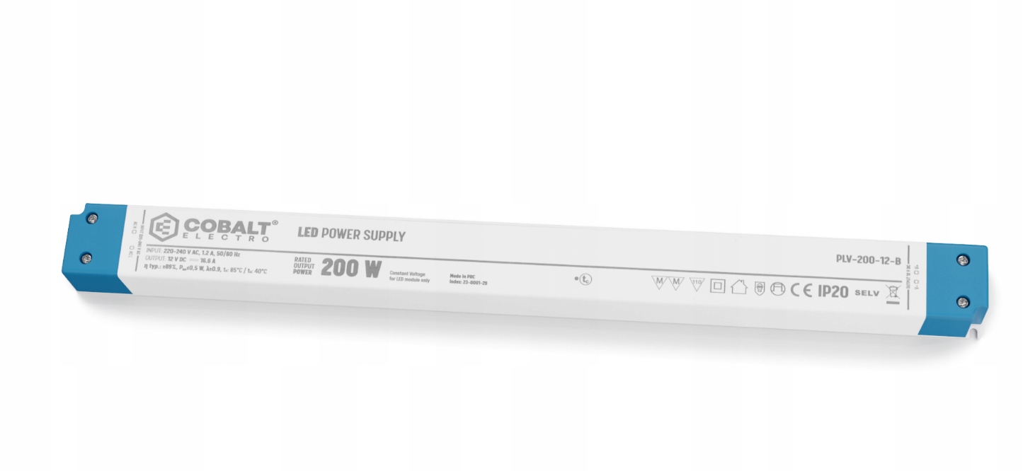 Led napájací zdroj CobaltElectro Plv 12V 200W IP20 16.6A