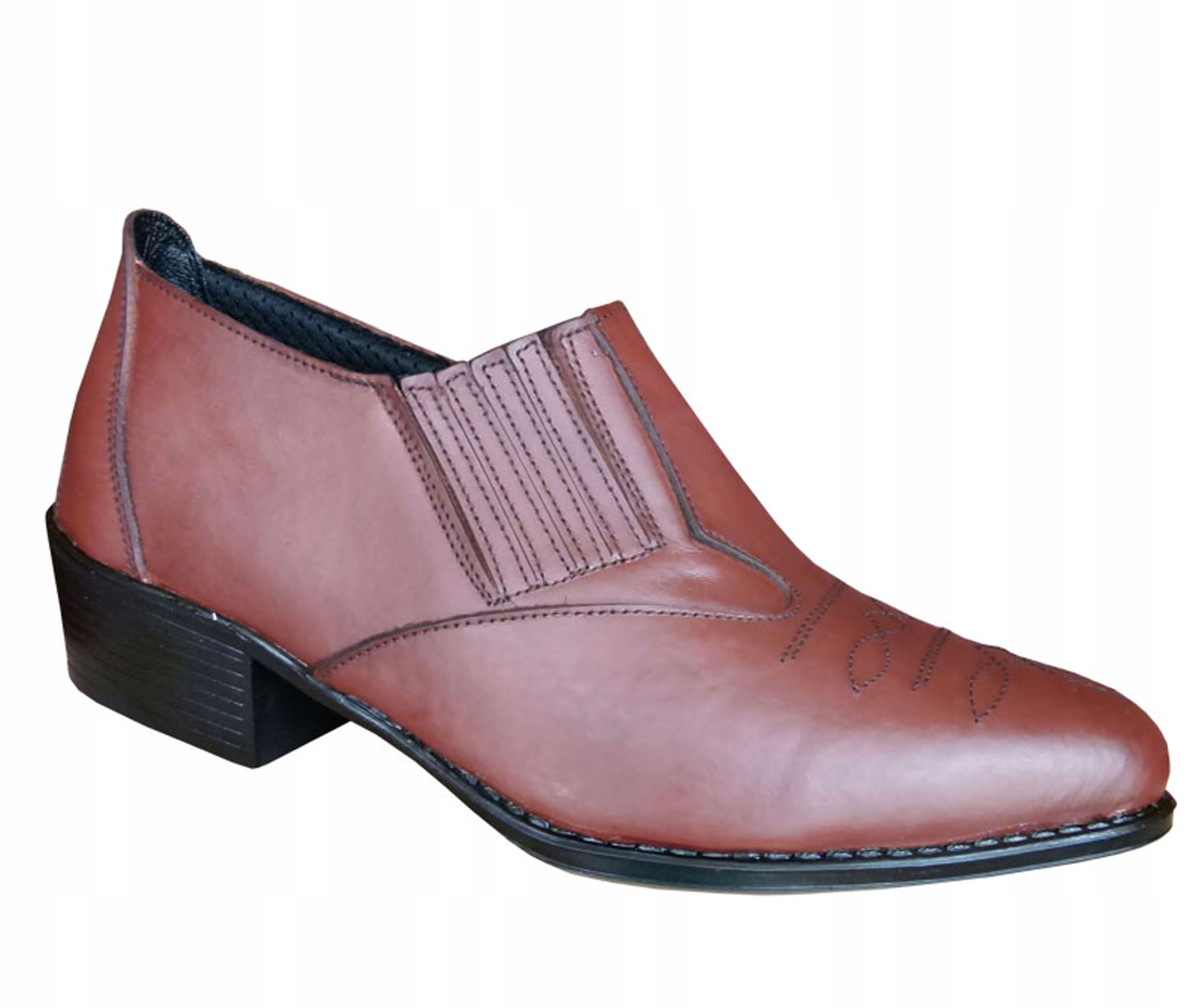 KOWBOJKI MĘSKIE SKÓRA KN brązowe rozm 40