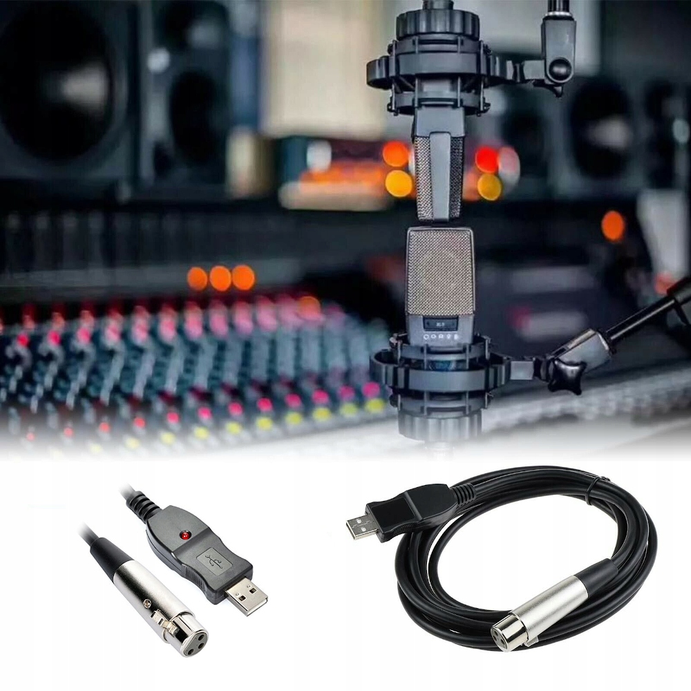 XLR kabel mikrofonowy interfejs pod USB PC 3m przejściówka audio cannon xlr EAN (GTIN) 5903794102330