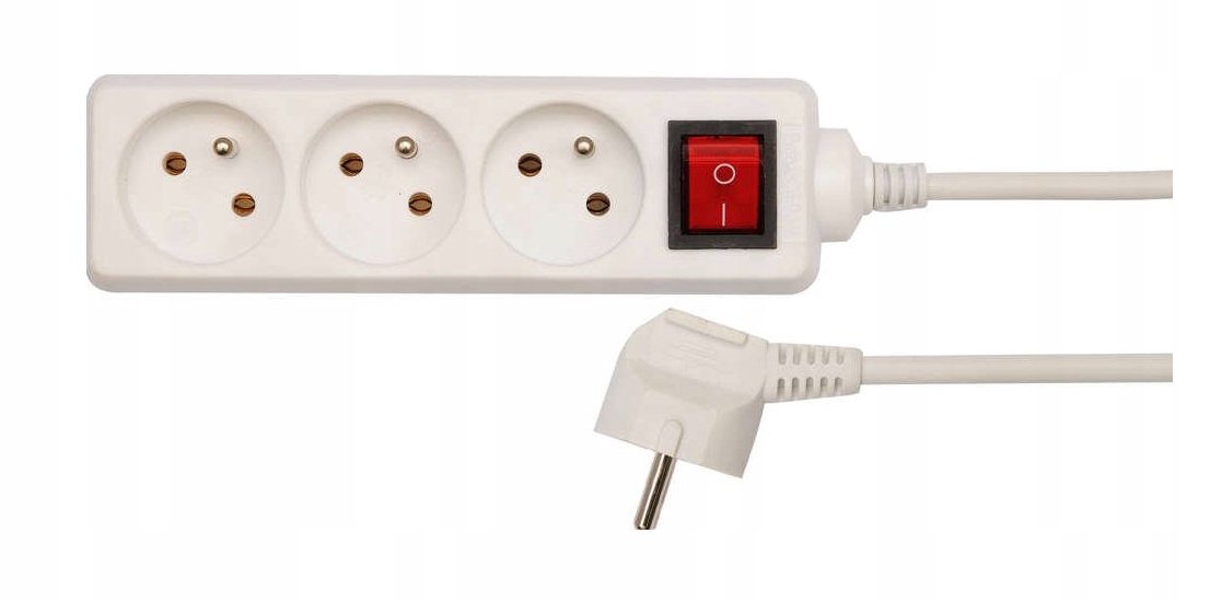Przedłużacz Elektryczny Z/U 3m, Wyłącznik, 3 Gniazda