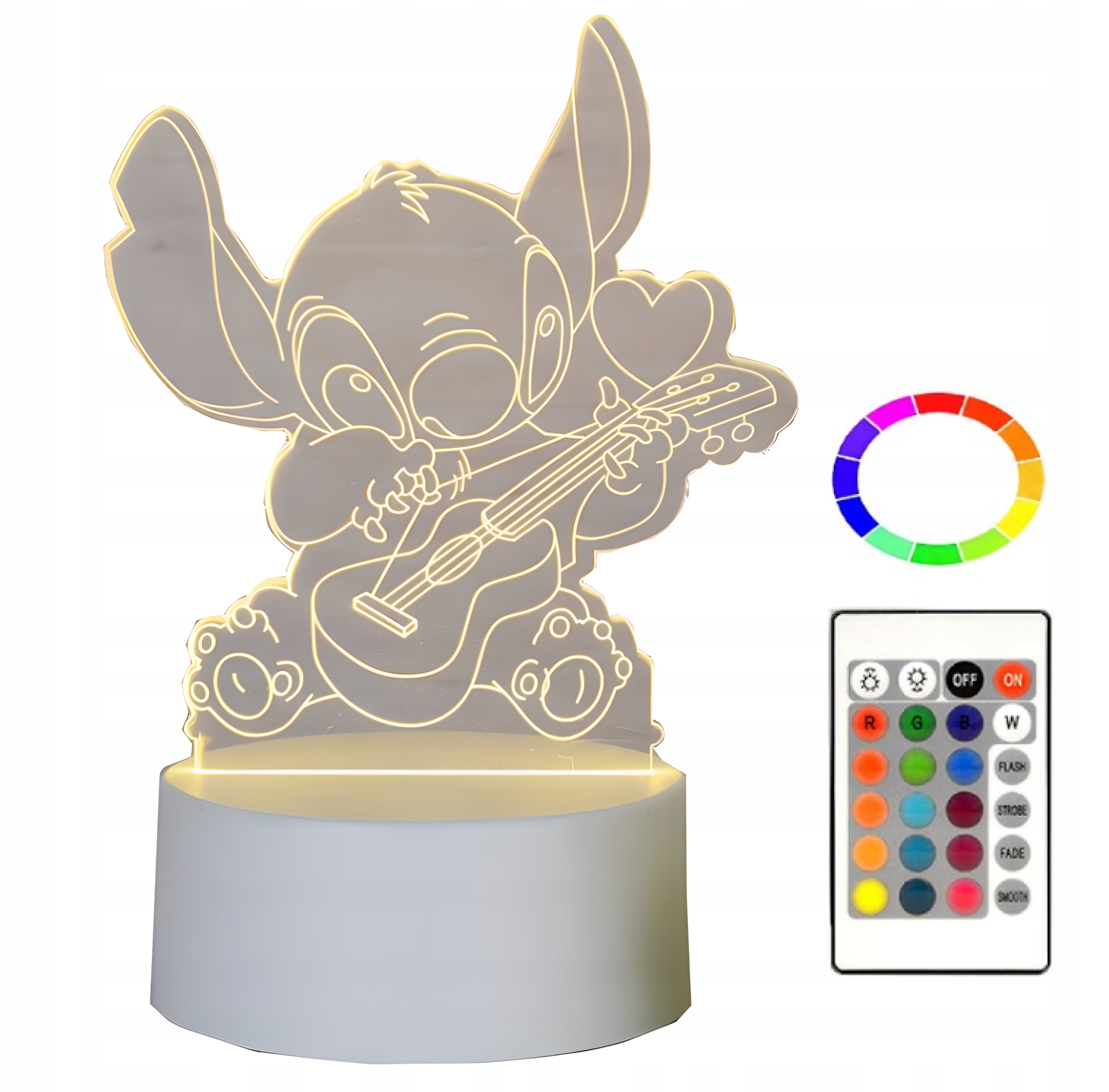 Lampka nocna Stich 3D usb 16 kolorów LED Prezent