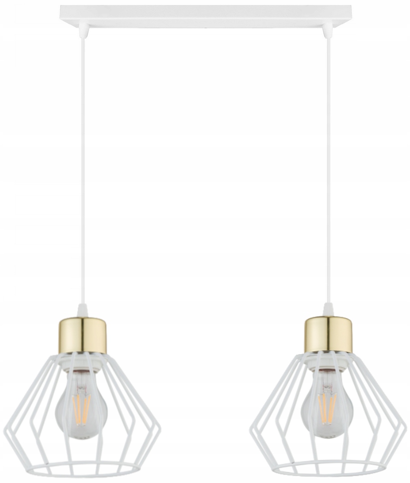 

Lampa Wisząca Żyrandol Loft Brylant Biała Złota