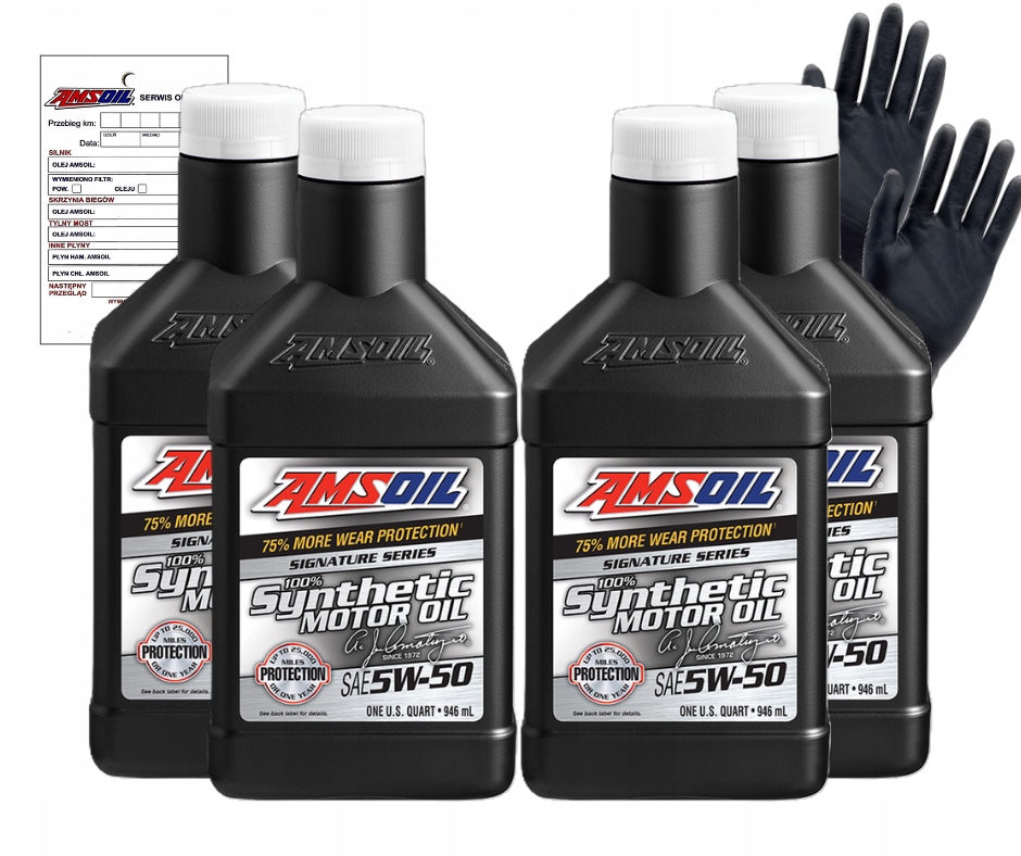 Motorový olej Amsoil Signature 5W50 olej pre Mustanga, sada 4 ks