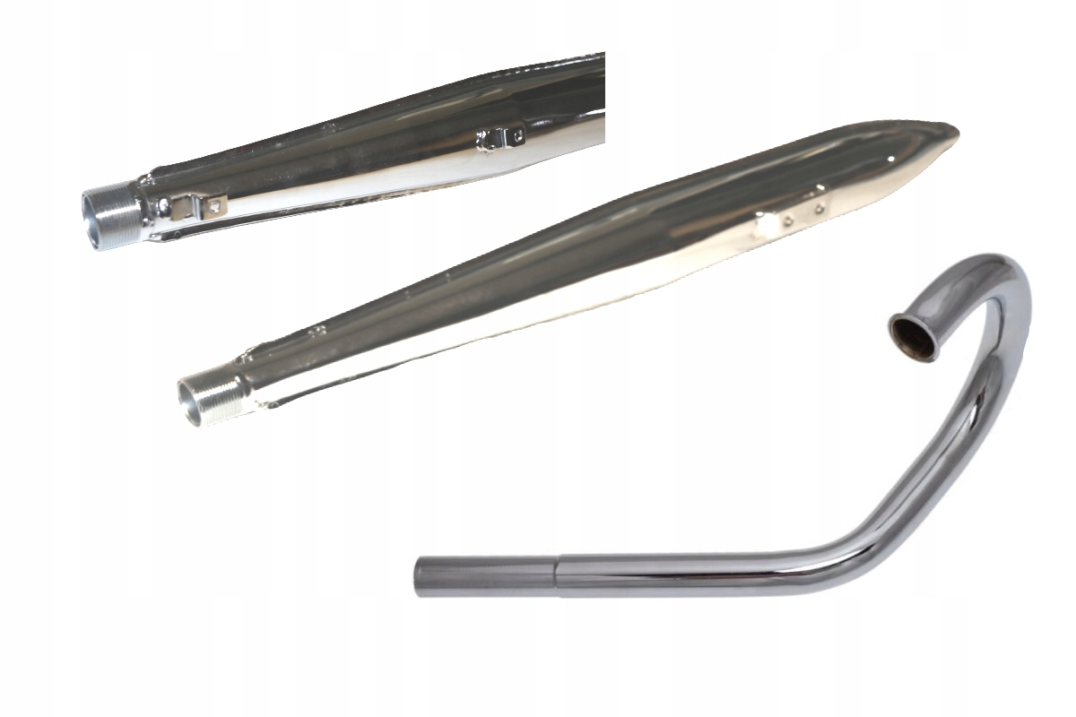 2071 - ГЛУШНИК ВИХЛОПНА ТРУБА ROMET КИШЕНЬКОВИЙ ВЕЛОСИПЕД + ЛІКОТЬ ХРОМ