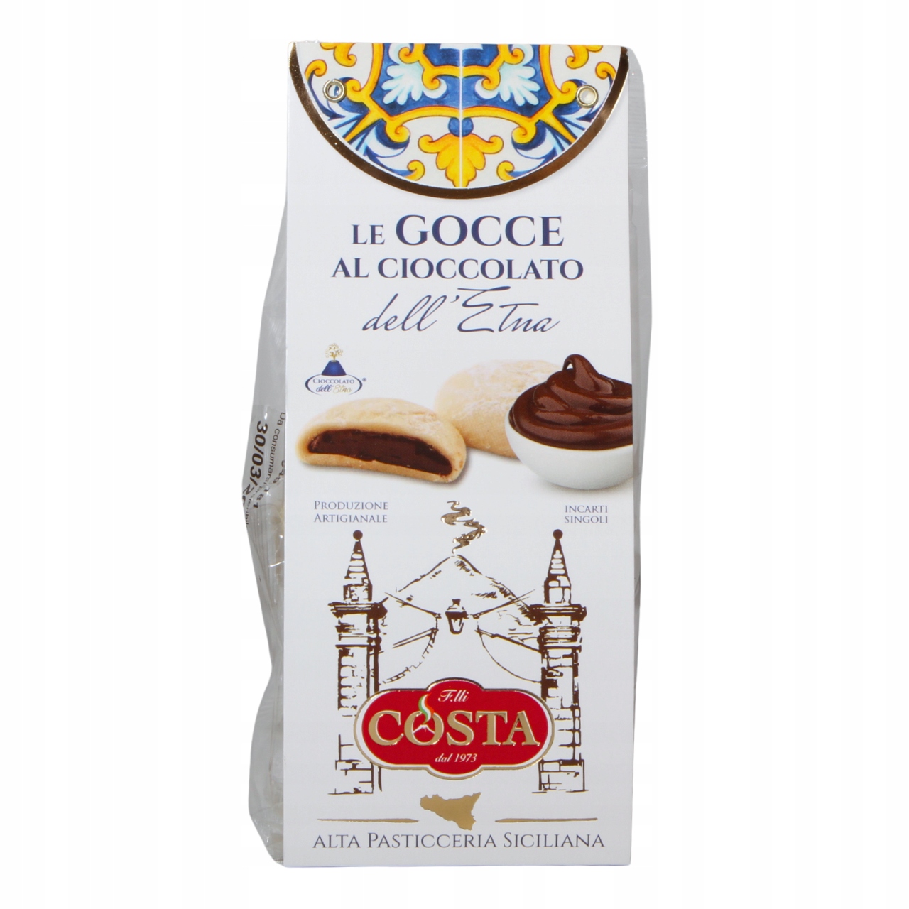 Levně 4x Costa Dolci Italské křehké sušenky s čokoládovým krémem Sicílie 120 g