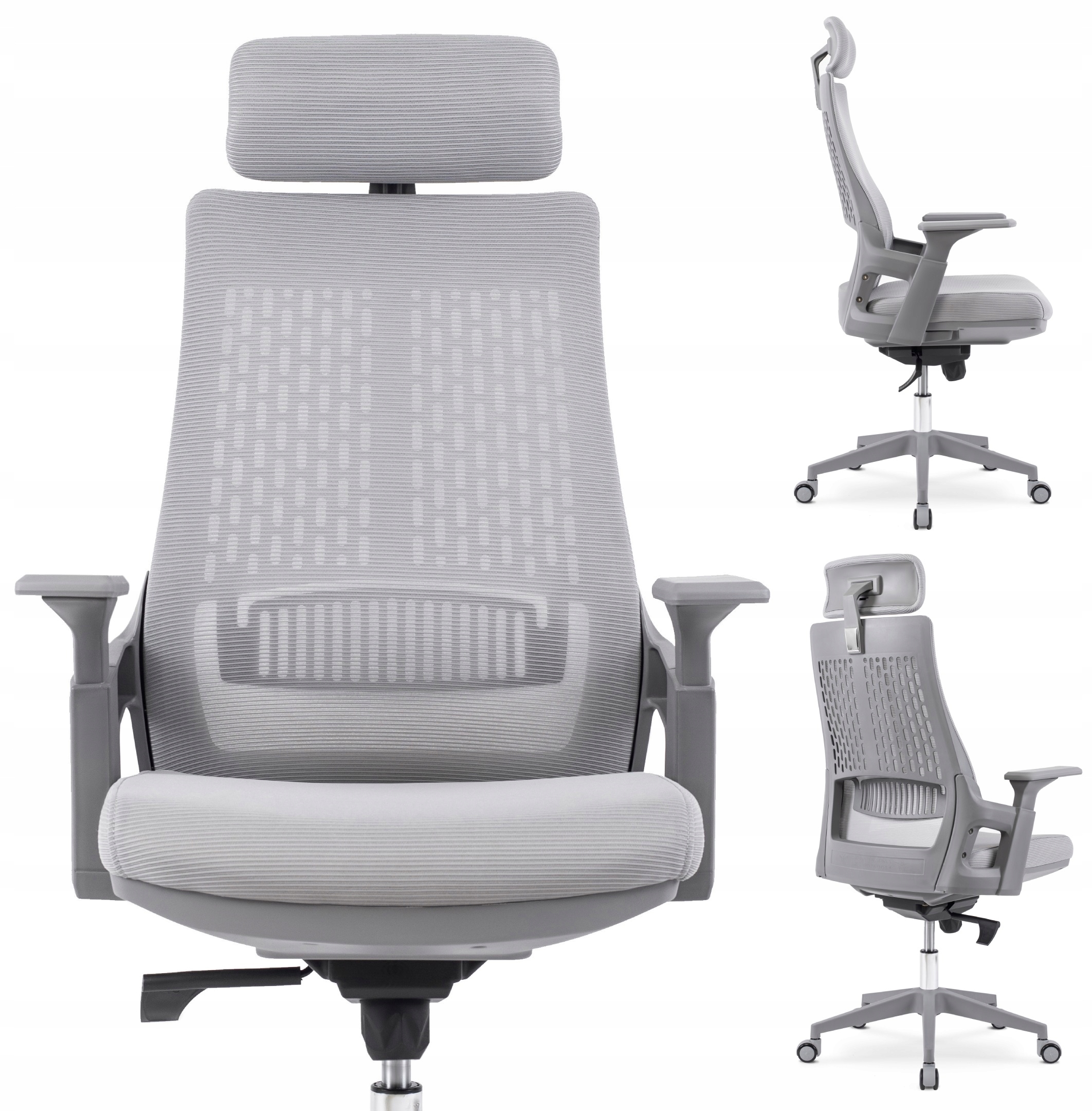 

Fotel Monor Szary Obrotowy Biurowy Ergonomiczny