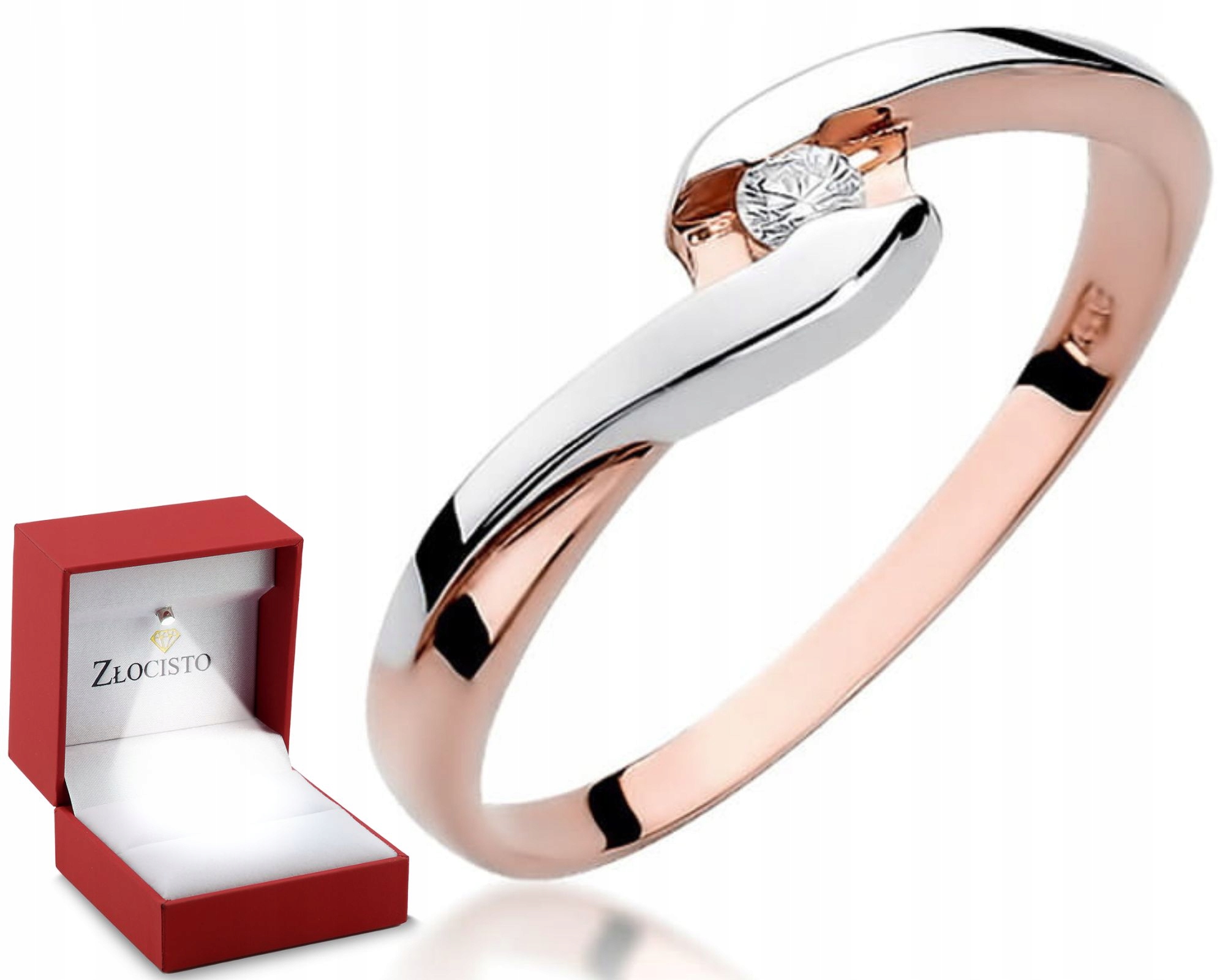 Prstýnek briliant Růžové zlato Gravírování Bonus 585