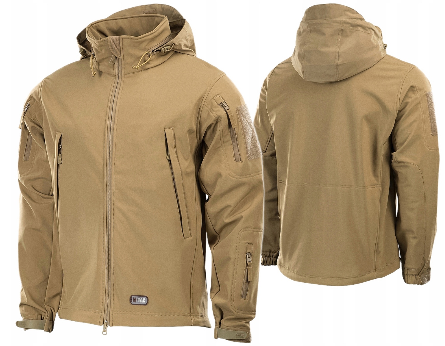 Pánská s kapucí nepromokavá bunda s kapucí M-Tac Softshell Coyote S