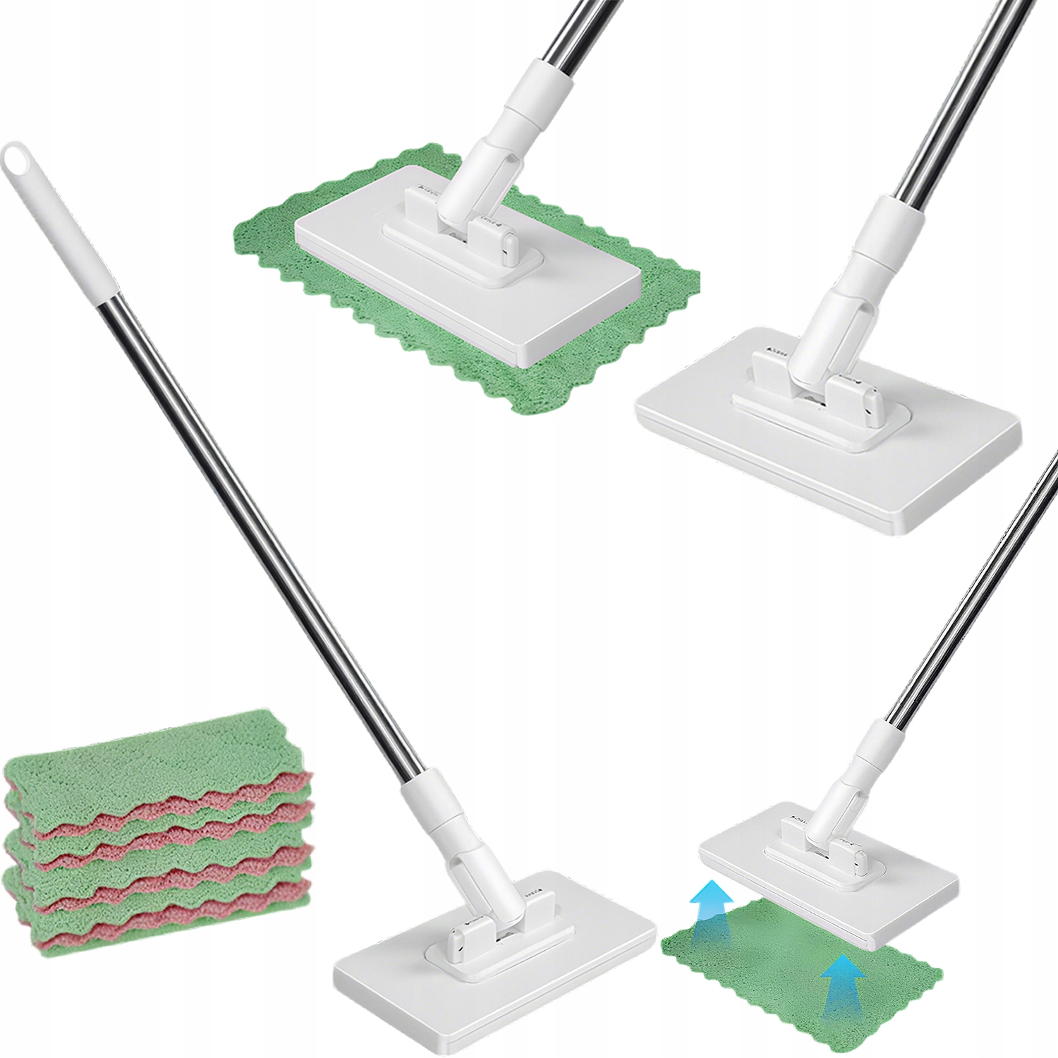 Levně Plochý mop rotační mikrovláknová utěrka, lehká, každá utěrka