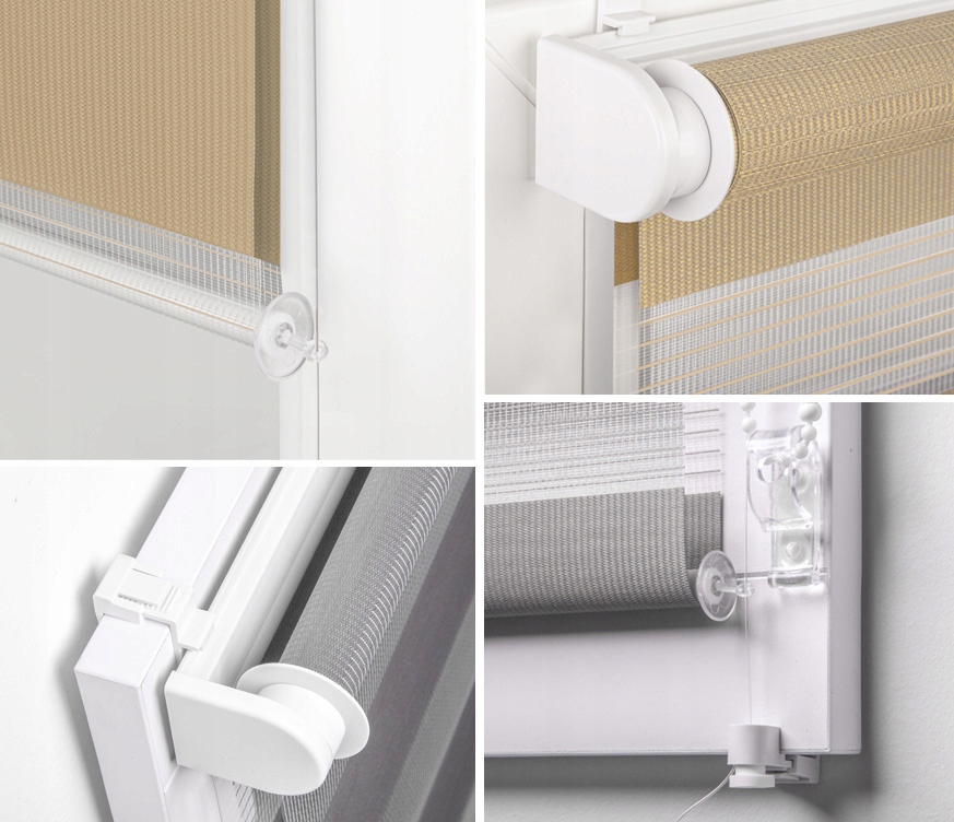 ROLETA NOC DZIEŃ 58,5X140CM WYMIAR BEŻOWY Wzór gładki