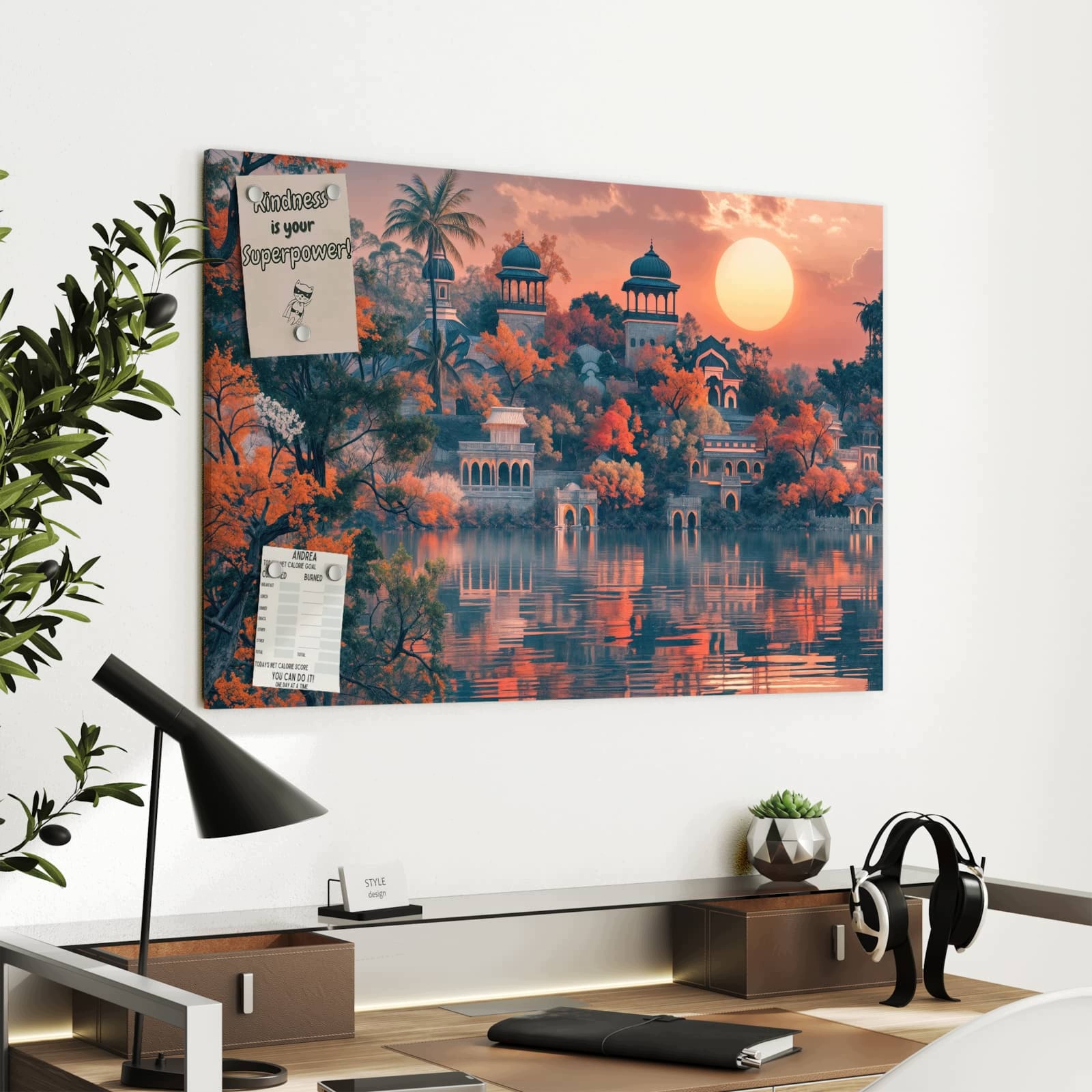 Magnetická tabule Palác o západu slunce 90 × 60 cm