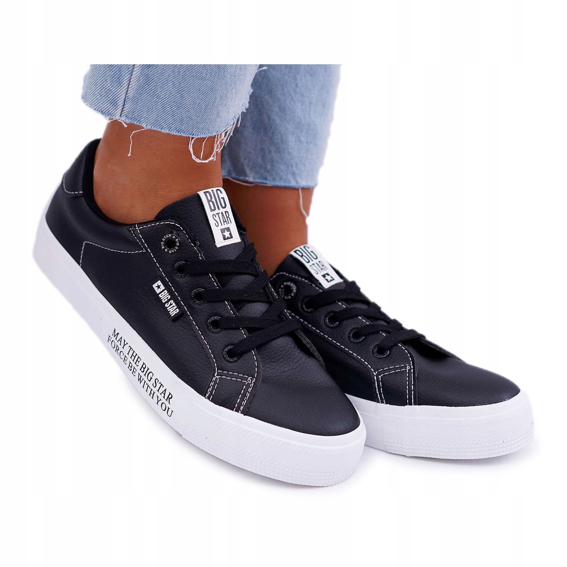 

Czarne Skóra ekologiczna Buty Big Star r.40