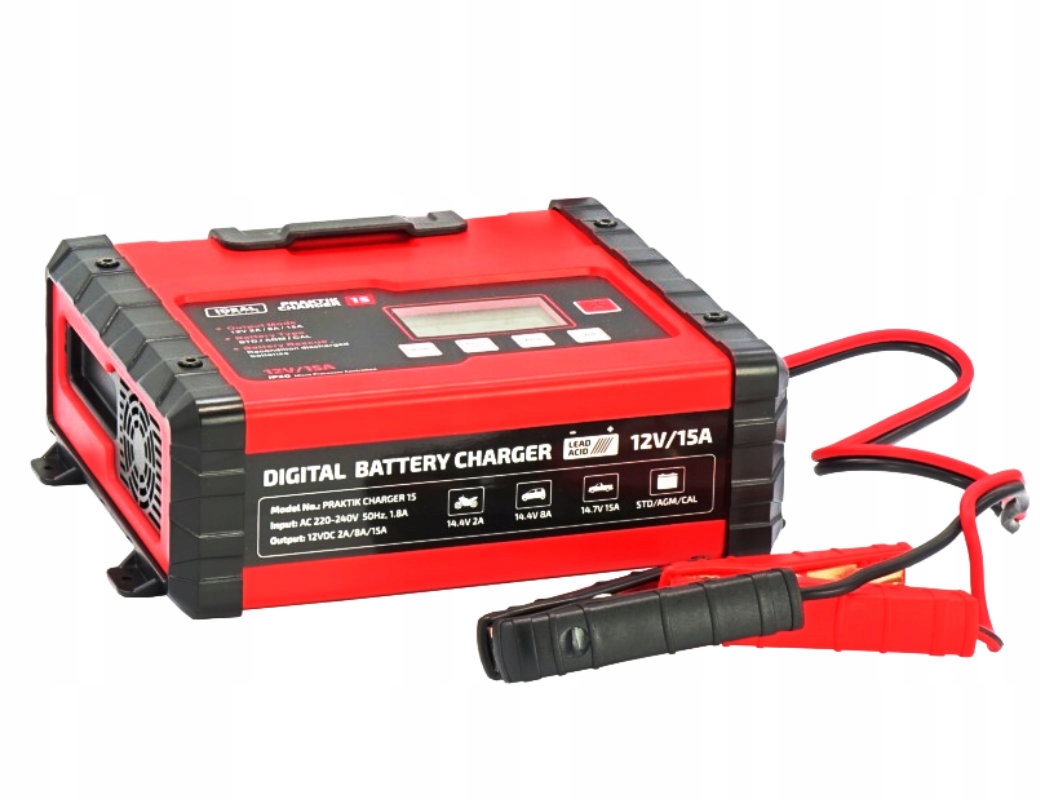 Inteligentny prostownik PRAKTIK CHARGER 15 IDEAL Maximum amperage 15 A