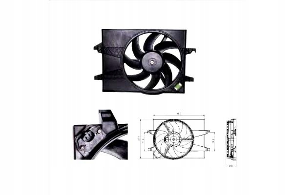 WENTYLATOR CHŁODNICY (Z OBUDOWĄ) FORD FIESTA V FUS Producent części TYC