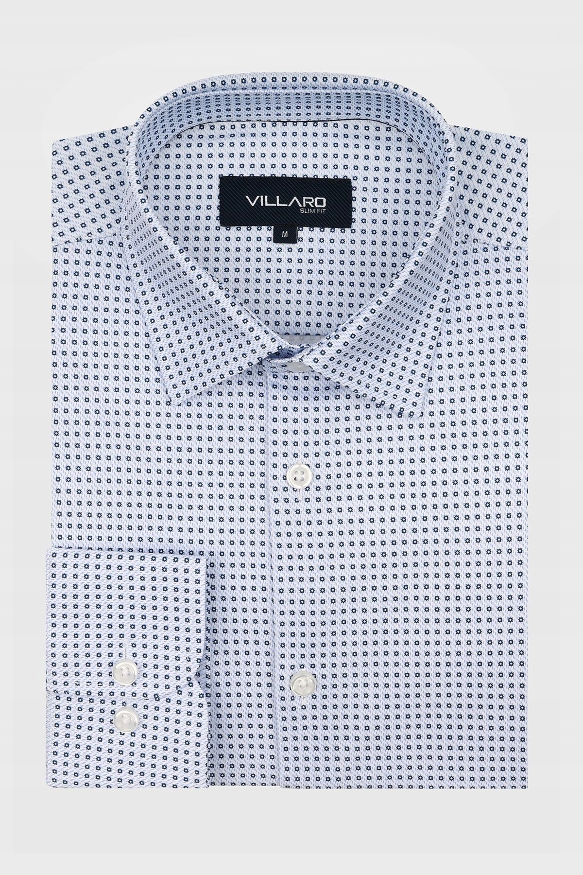 Modrá pánská košile Pletenina Vzor 42-176/182 Slim Fit