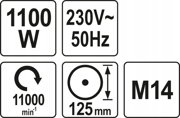 Uhlová Brúska 125 MM, 230 V, 1100 W