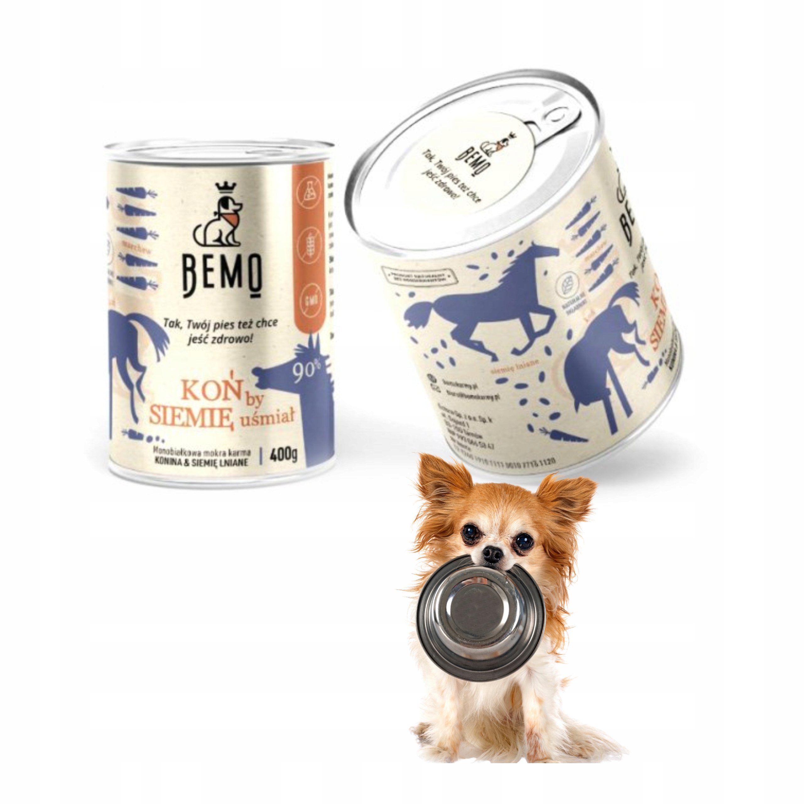 Levně Krmivo mokré v konzervě Bemo Kůň By Semeno Usměje 6x400 g koníka pro psa konzerva