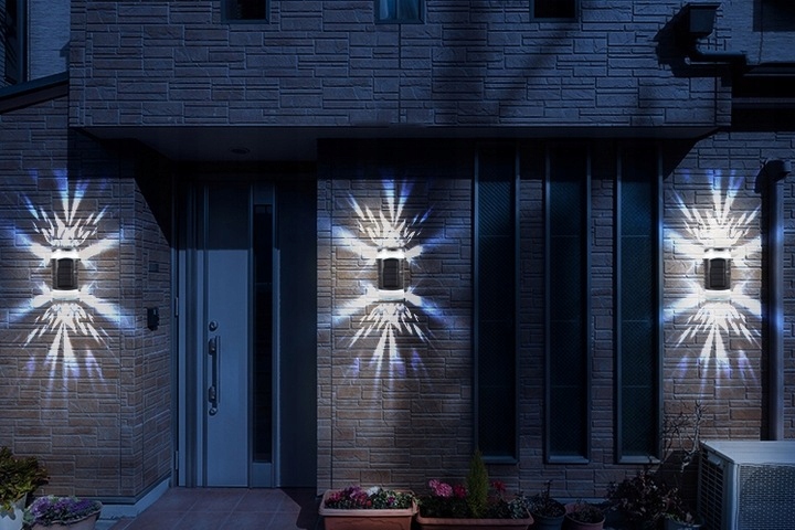 KINKIET z FOTOWOLTAIKĄ Góra Dół 6500k Wzory Głębokość produktu 5.8 cm