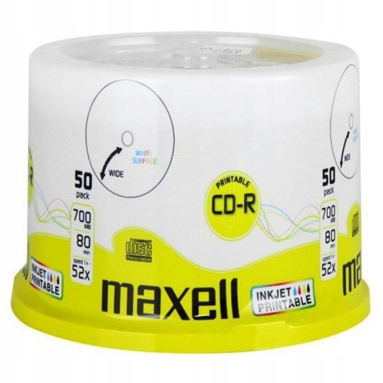 Płyta Cd-r Maxell Printable cake50 -- (624006)