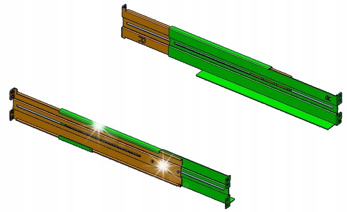 Zestaw szyn montażowych do szaf 19