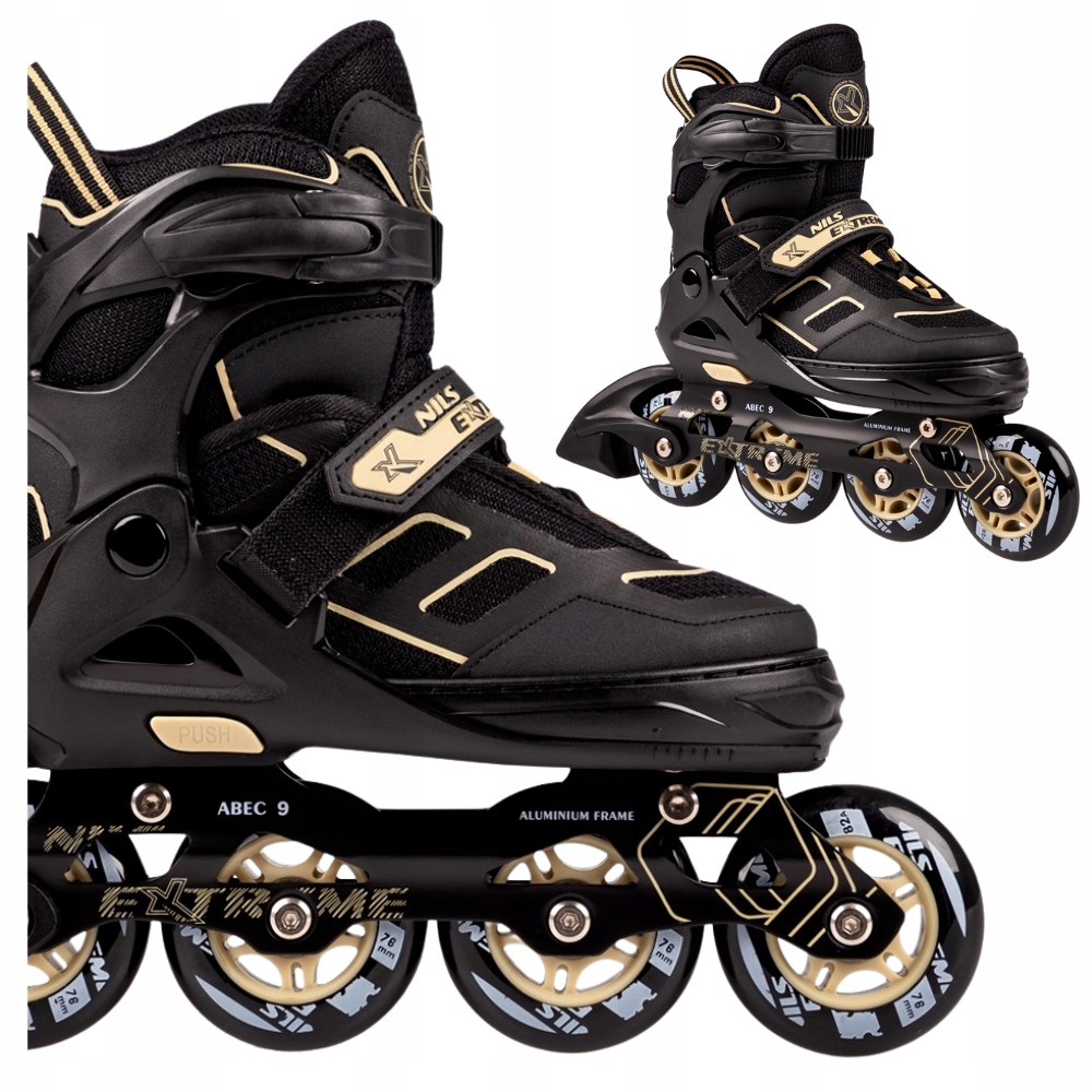 Rolki Regulowane Łyżworolki Rekreacyjne Kauczukowe Kółka Młodzieżowe 35-38