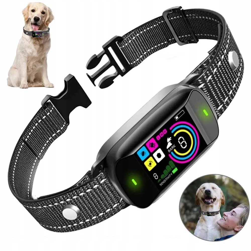 Elektrický Protištěkací Výcvikový Obojek Pro Psa S Led Displejem