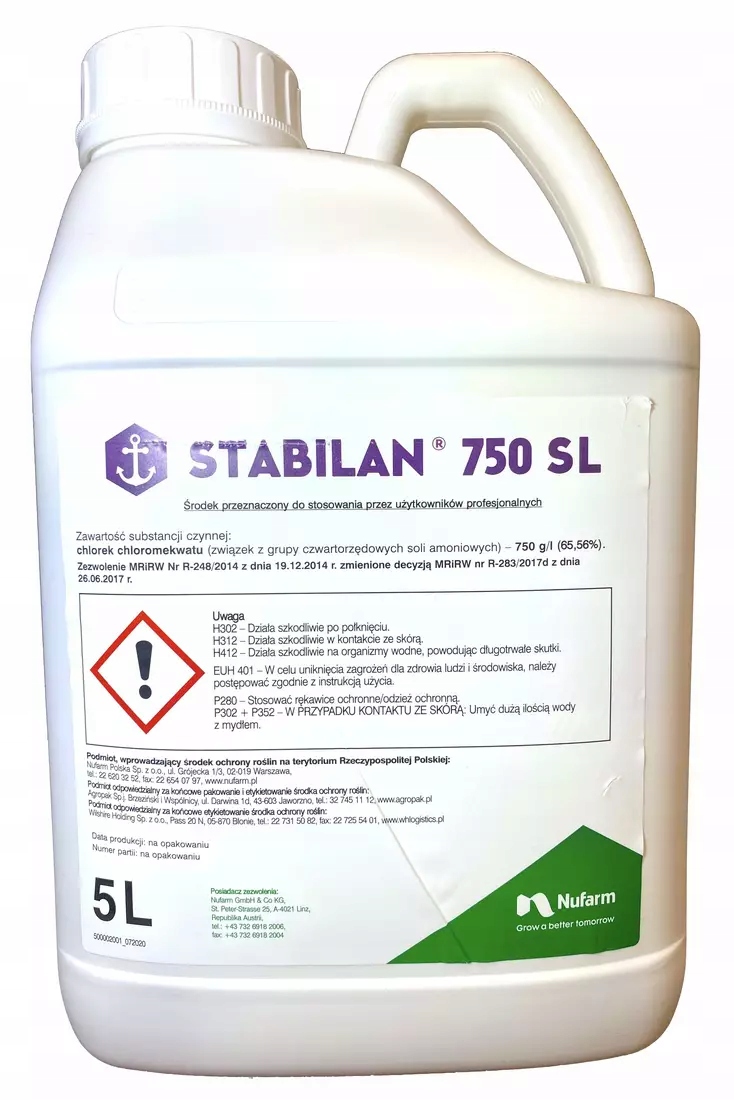 Stabilan 750SL 5l Nufarm regulator wzrostu, antywylegacz zboża