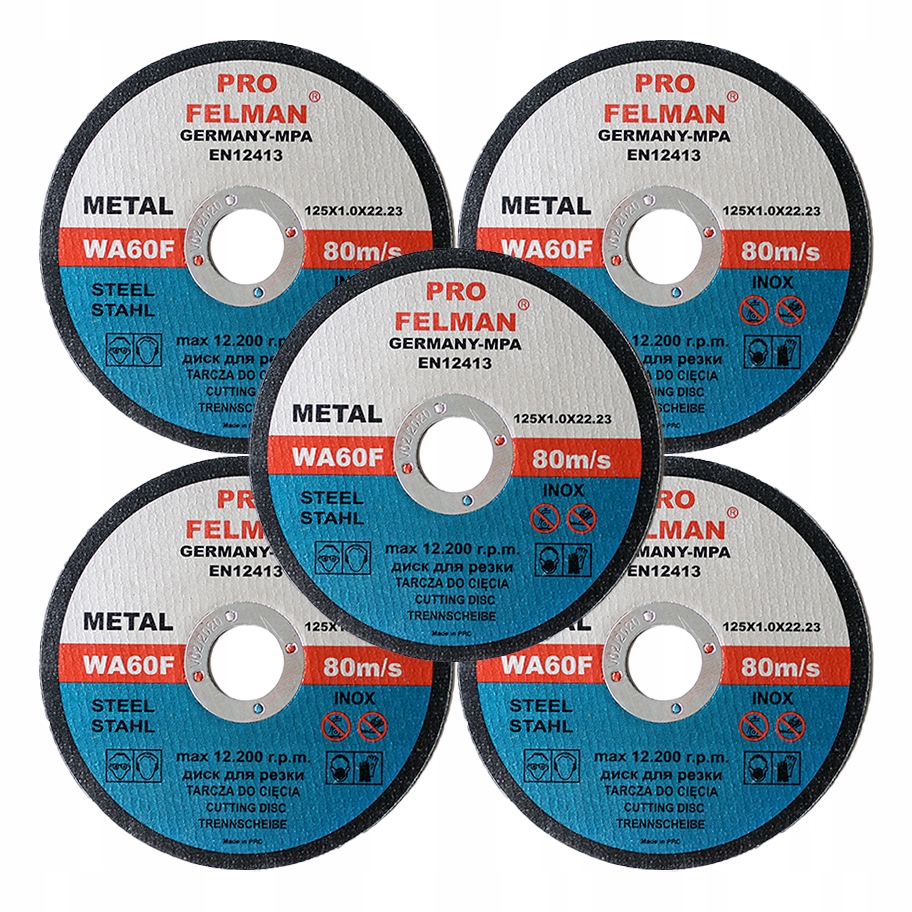 

Tarcza do cięcia 125x1.0 Pro Felman metalu 50sztuk