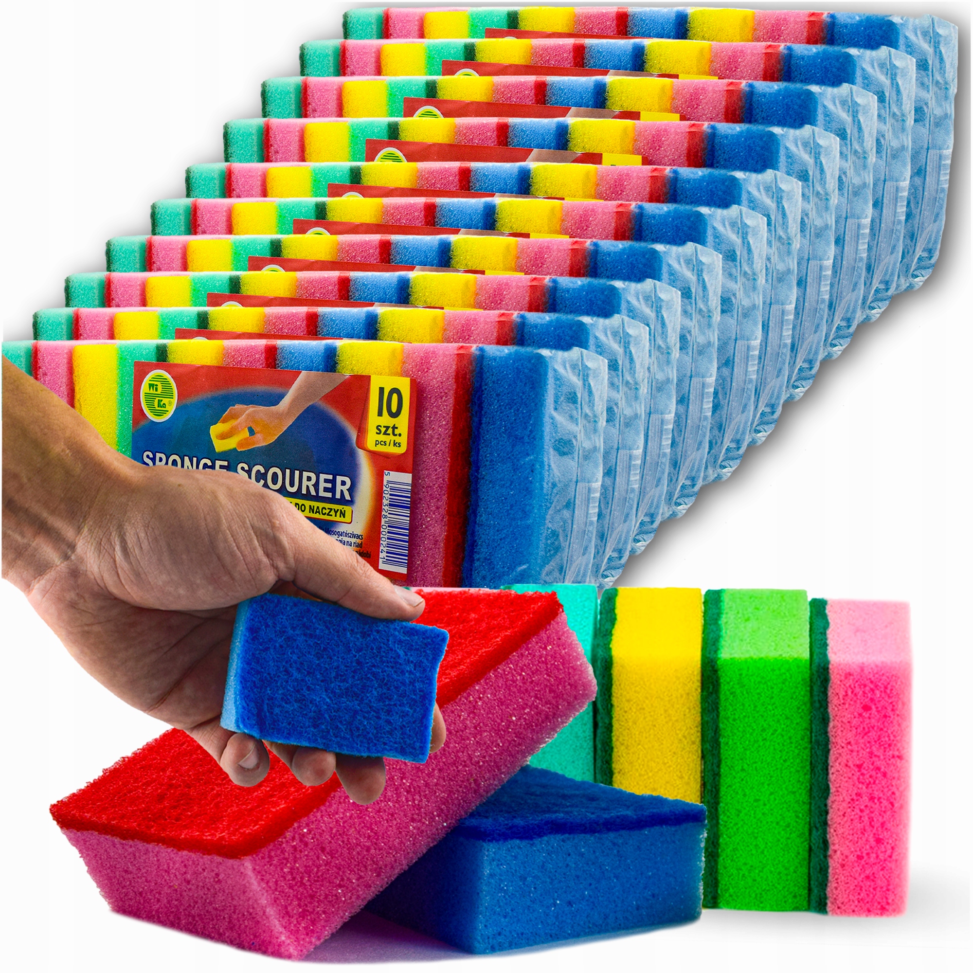 

Gąbka Mycia Naczyń Myjka Zmywak Niewielka 100 szt