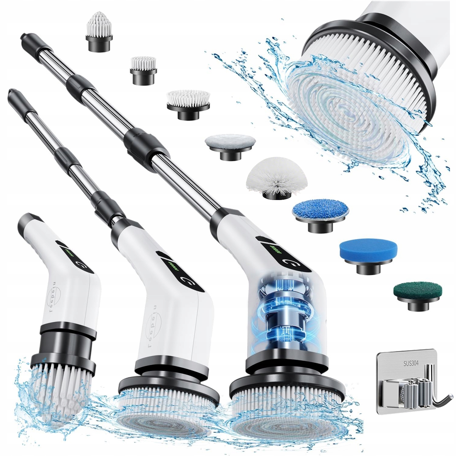 Levně Rotační Mop Elektrický Čistící Kartáč 8W1 105–130 cm