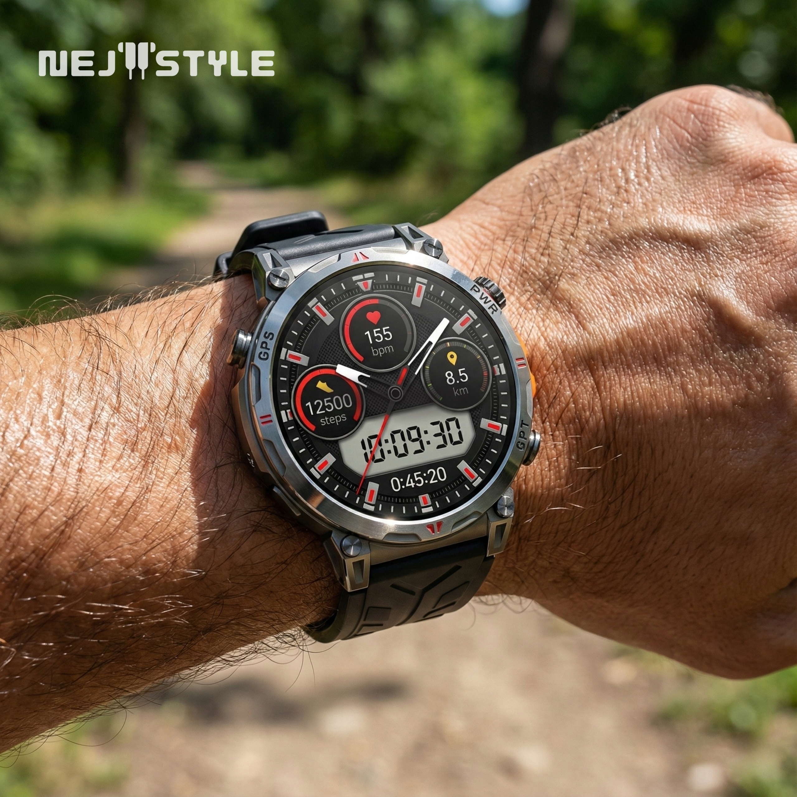 Смарт-годинник Чоловічий GPS Водонепроникний 3ATM AMOLED Розмовляючий 650mAh Меню EN