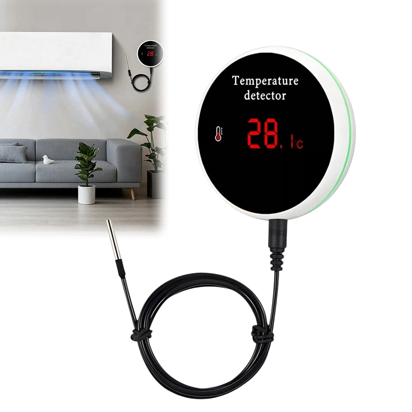 Smart WiFi teploměr s vodotěsnou sondou Snímač teploty