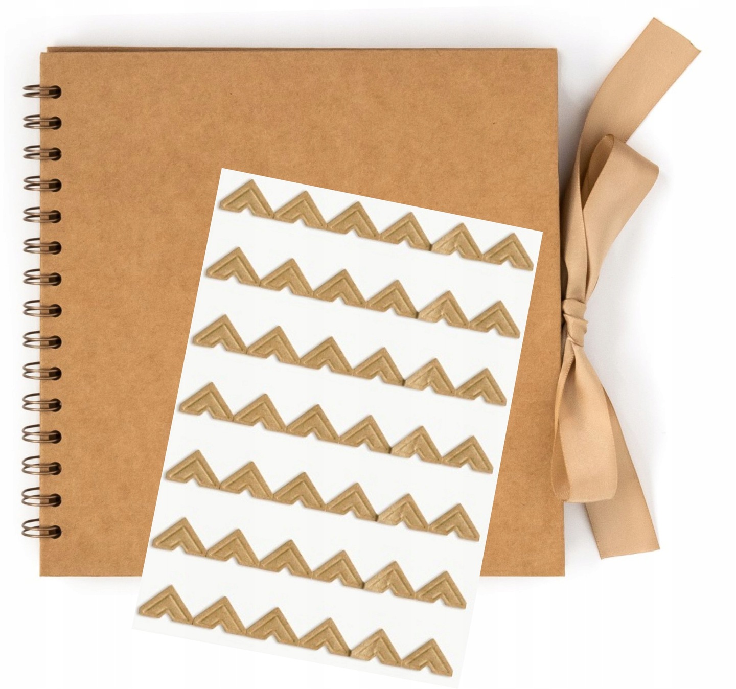 Album do zdobienia Kraft i narożniki do zdjęć komplet scrapbooking