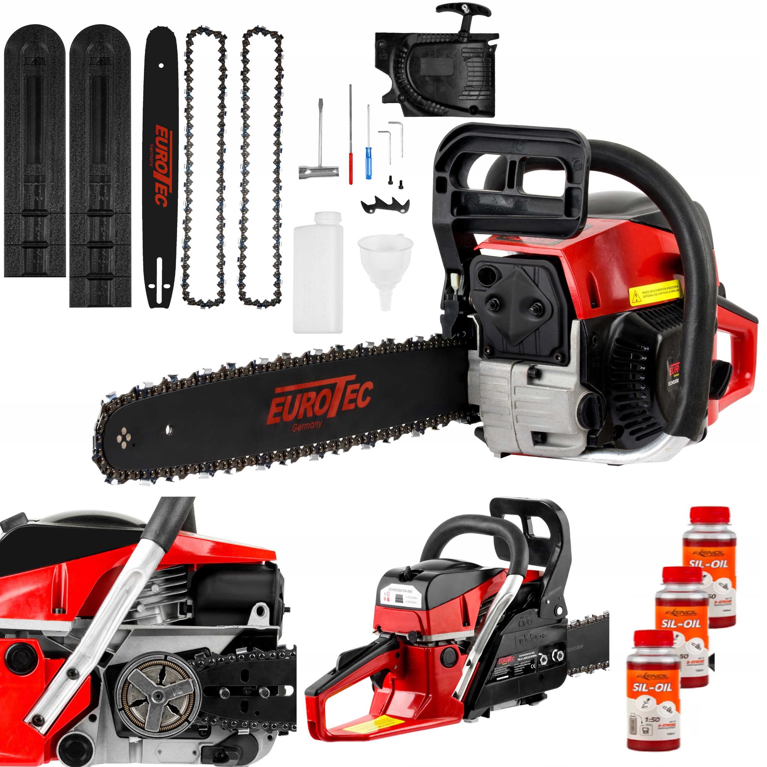 PIŁA SPALINOWA PILARKA ŁAŃCUCHOWA 5.5KM + OLEJ DRZEW KRZEÓW GAŁĘZI WYCINKI