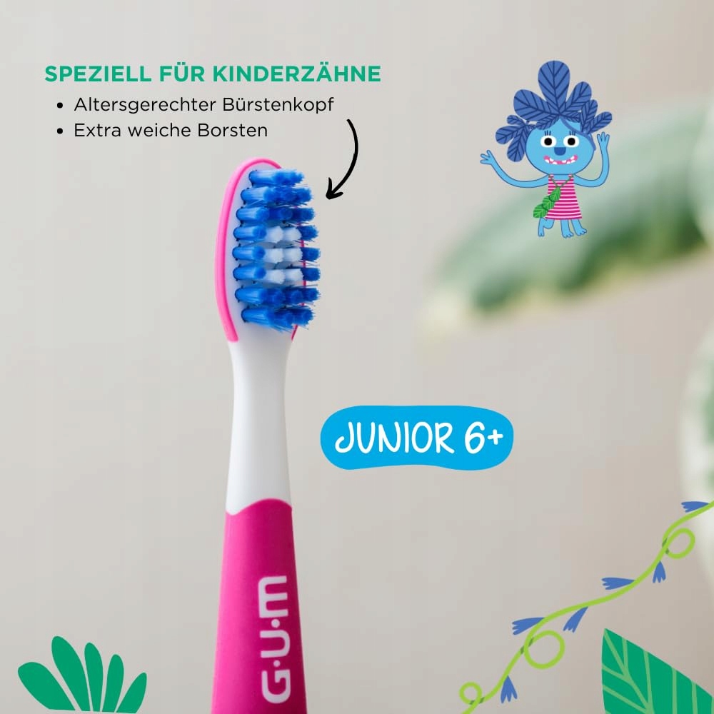 GUM Playbrush Junior Szczoteczka Elektryczna Dla Dzieci 6+ Różowa — miniatura 6