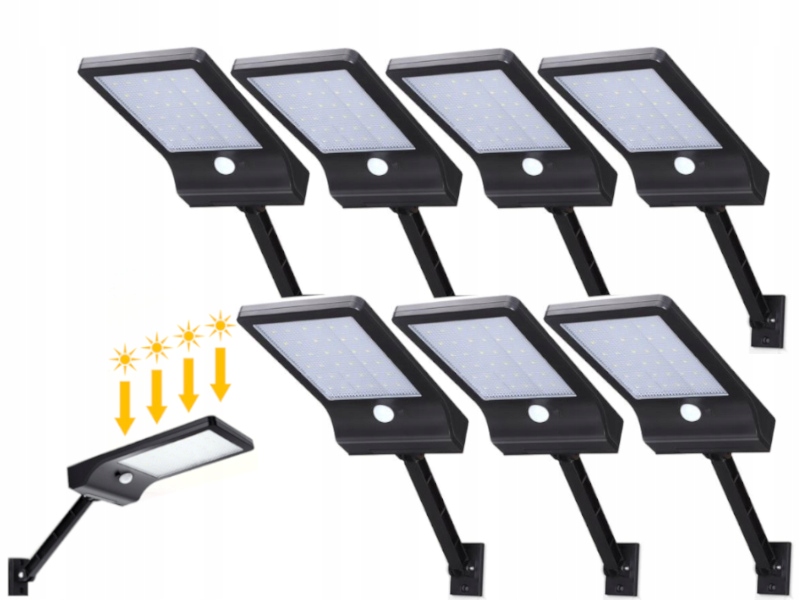 7x Płaski Halogen Naświetlacz Halogen Led +Czujka