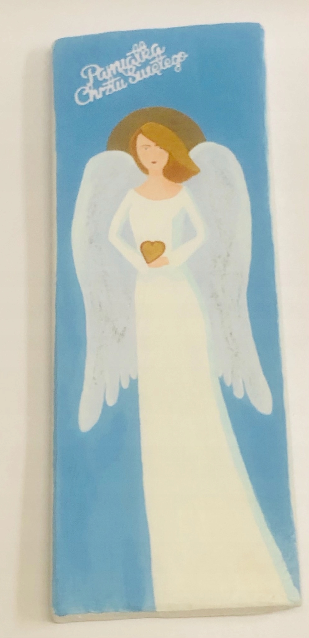 Vzpomínka na křest svatého Malovaný anděl na prkně