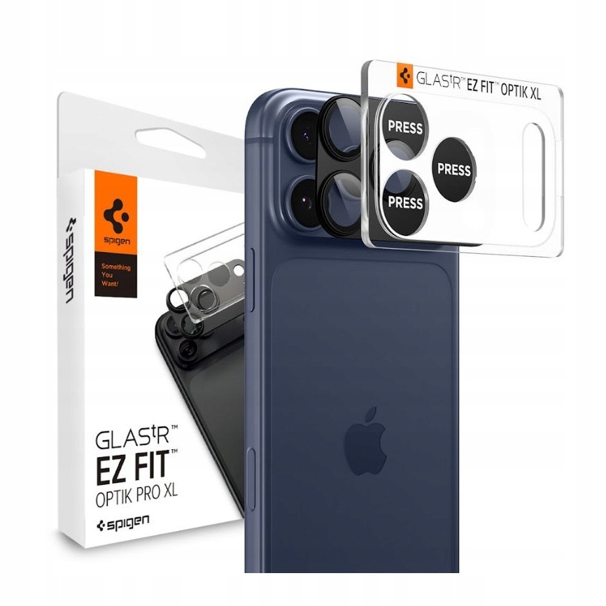Szkło hartowane na aparat do iPhone 17 Pro Spigen Optik Pro XL czarne