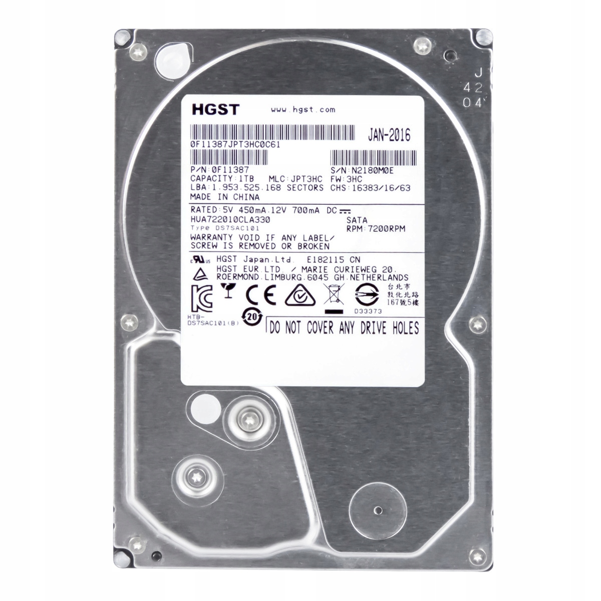 Hgst UltraStar A7K2000 1TB 7,2K 32MB Sata II 3,5'' HUA722010CLA330