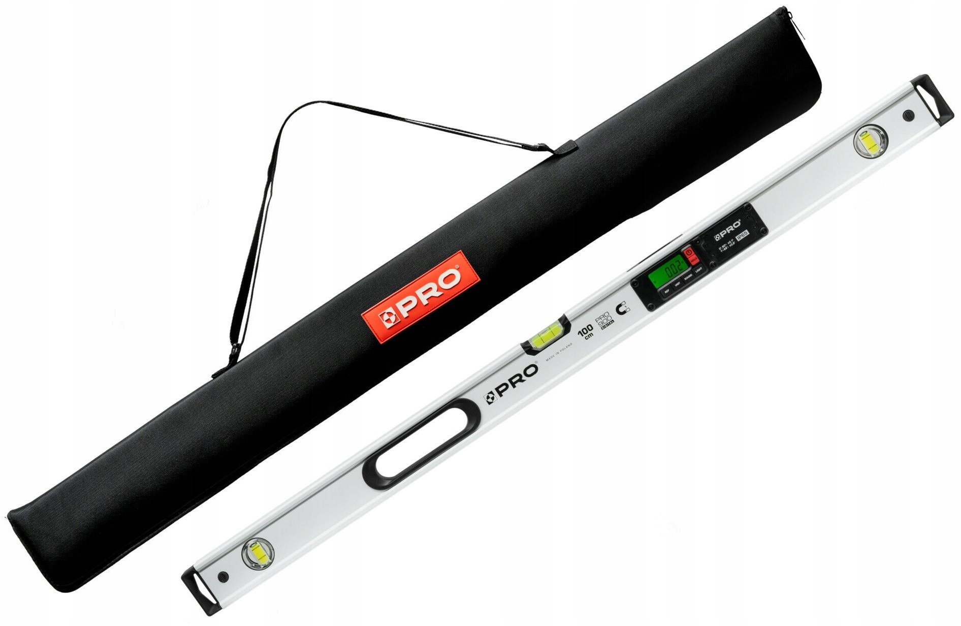 Pro Poziomica Cyfrowa Magnes Elektroniczna Digital 100cm Biała z Pokrowcem