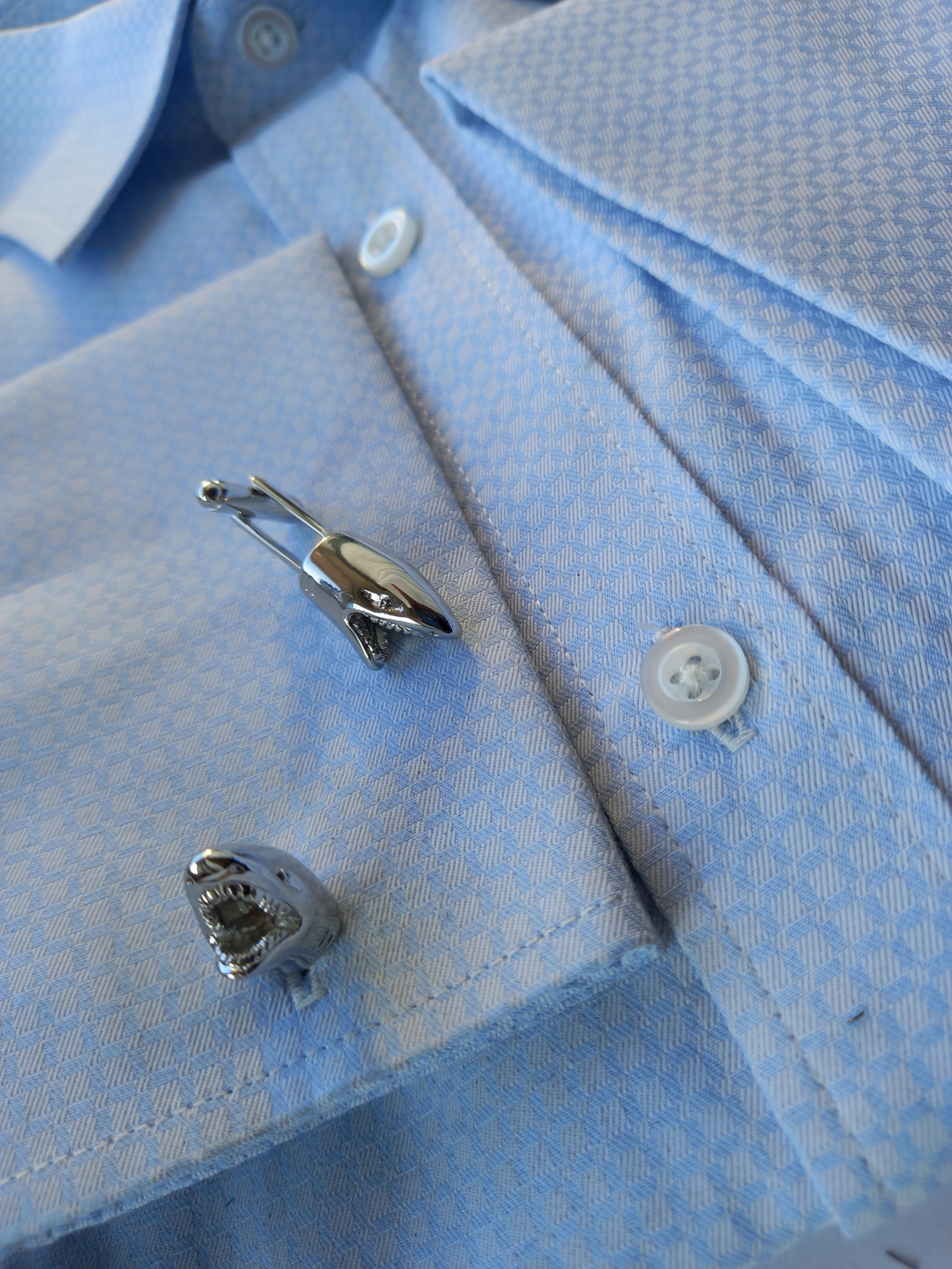 Srebrne spinki do mankietów Exciting Rekin Biznesu Kolekcja Only for You