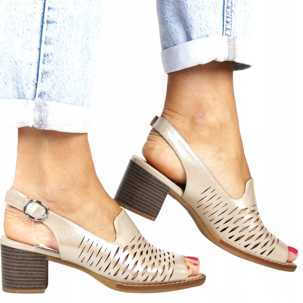 Zlaté Sandály Na Špici, Boty Na Léto, Děrované, Pohodlné, Lehké, Zlaté