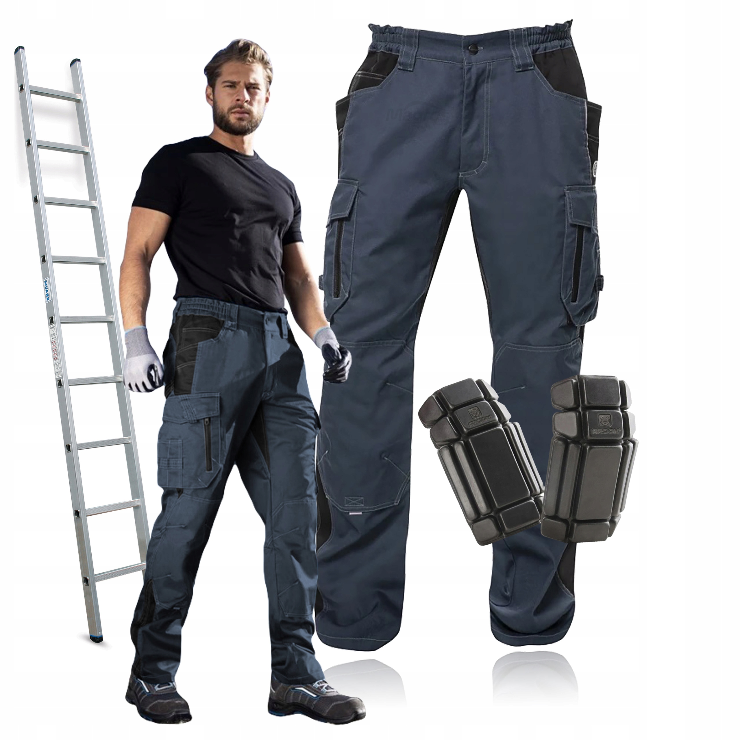 Pánské pracovní kalhoty do pasu Montérkové Ardon Vision Bonus Kolenní chrániče