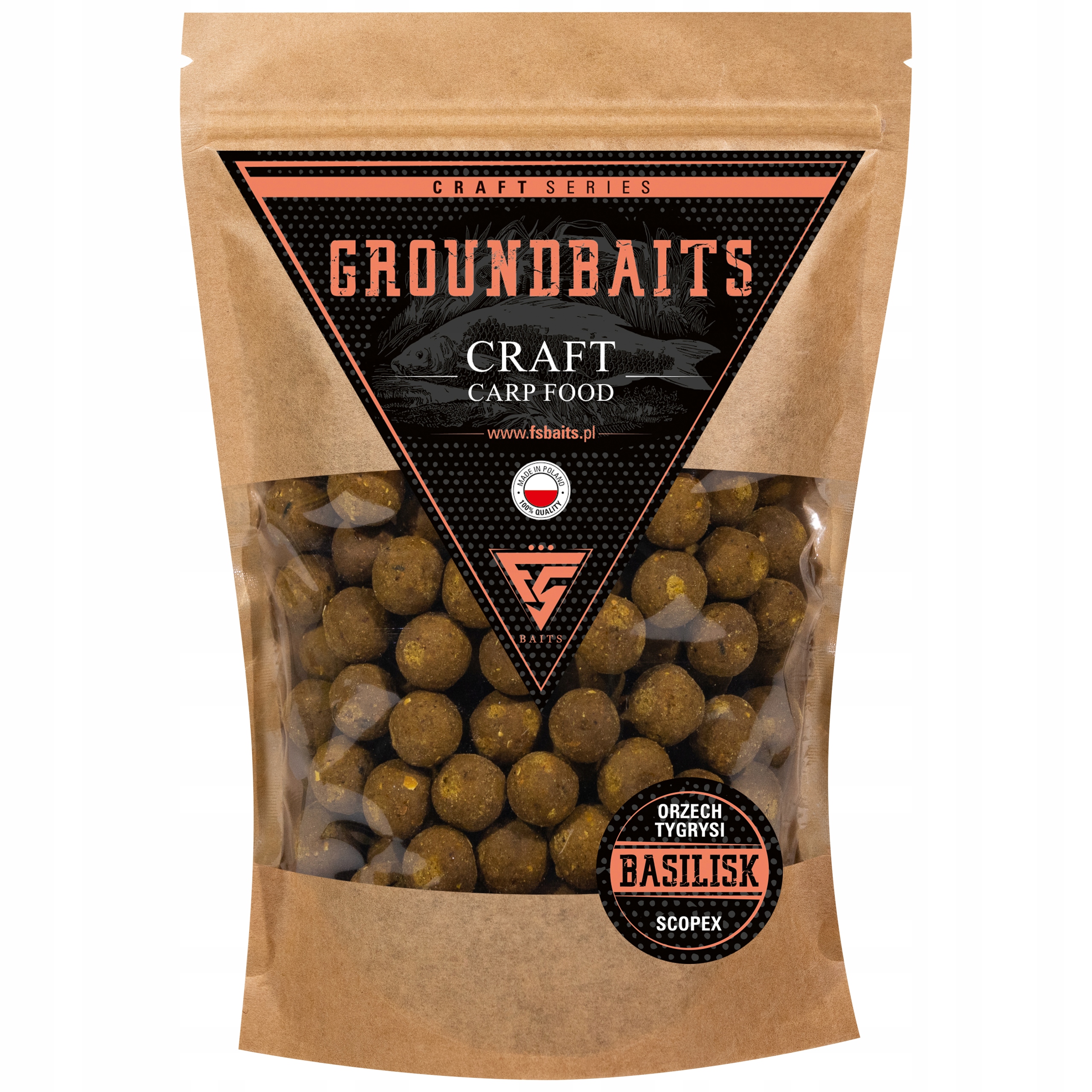 Fs Baits Basilisk Orzech Tygrysi&Scopex-Kulki Proteinowe Zanętowe 1kg 24 mm