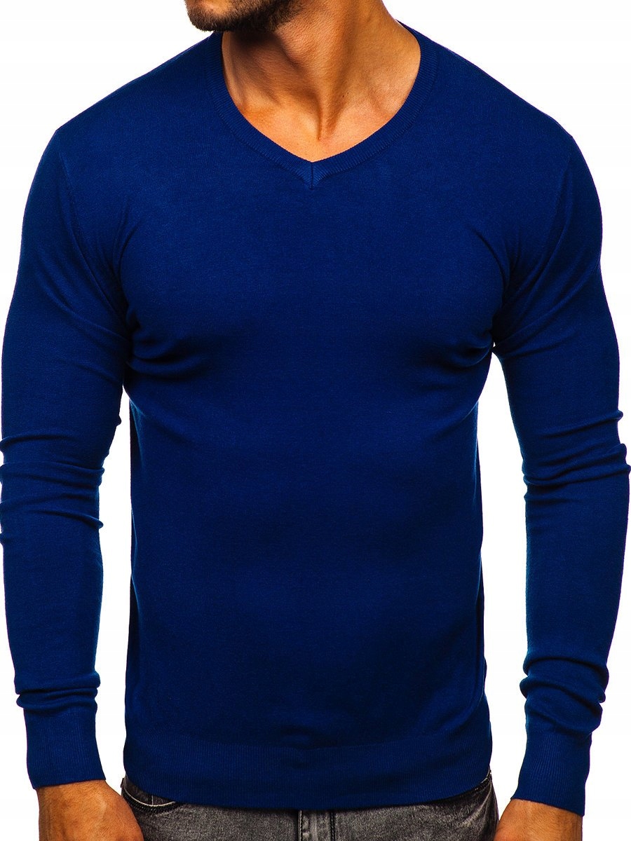 

Sweter Męski W Serek Niebieski YY03 Denley_s