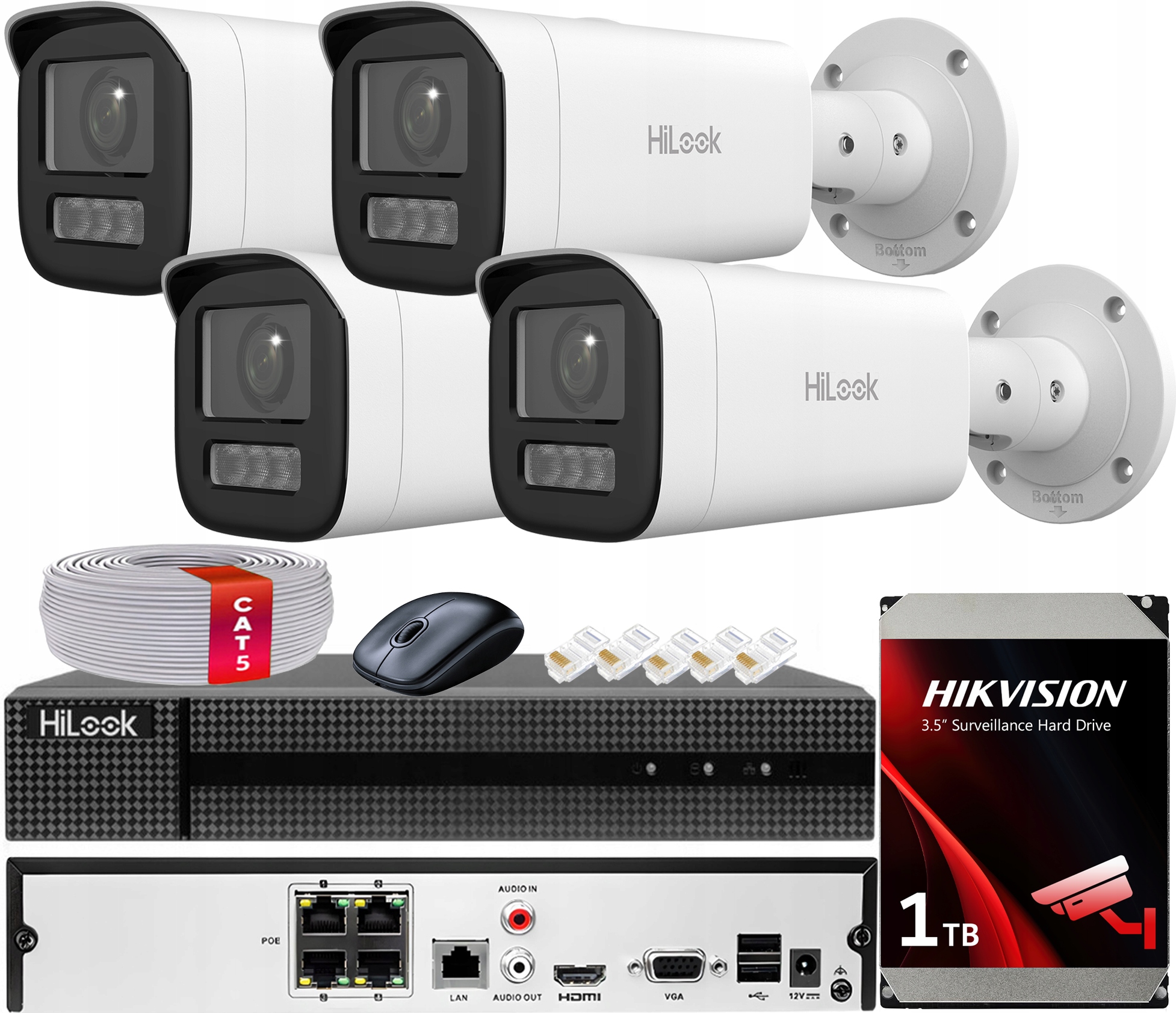 Sada Monitorování 4MPx 4 Kamery Hilook By Hikvision IPC-B640HA-LZU PoE