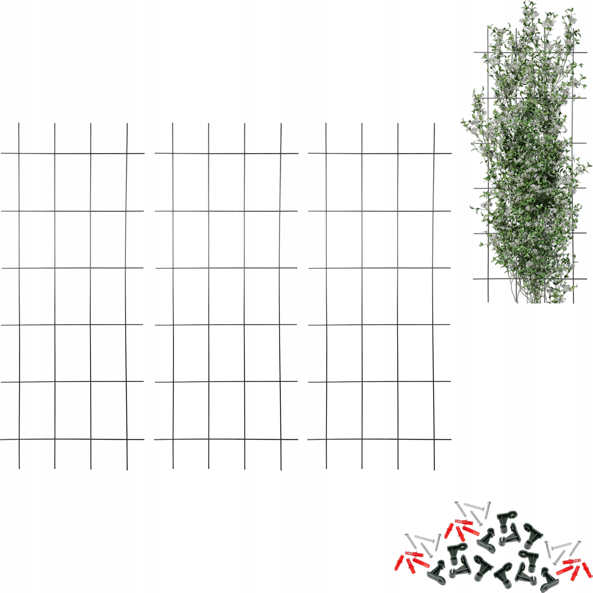 podpora stalowa 150 x 60 cm 3szt. do krzewów kwiatów ogrodowa kratka krata